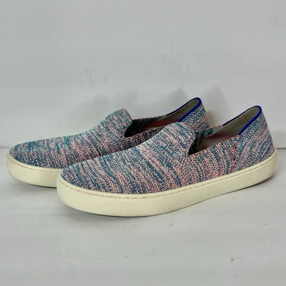Rothys Shoes Womens 9 The Sneaker Slip On Turquoise Melange‎ Recycled Washable